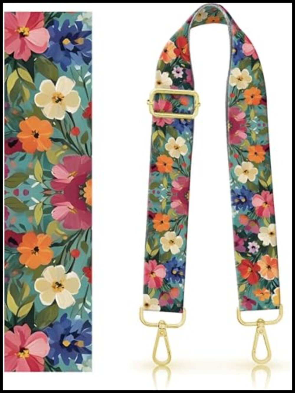 1.5" Wide Purse Strap Replacement Crossbody Shoulder Bag Woven Fabric Gold